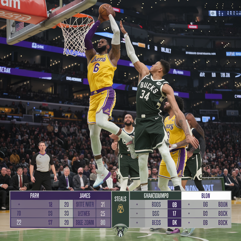 lakers vs milwaukee bucks match player stats​